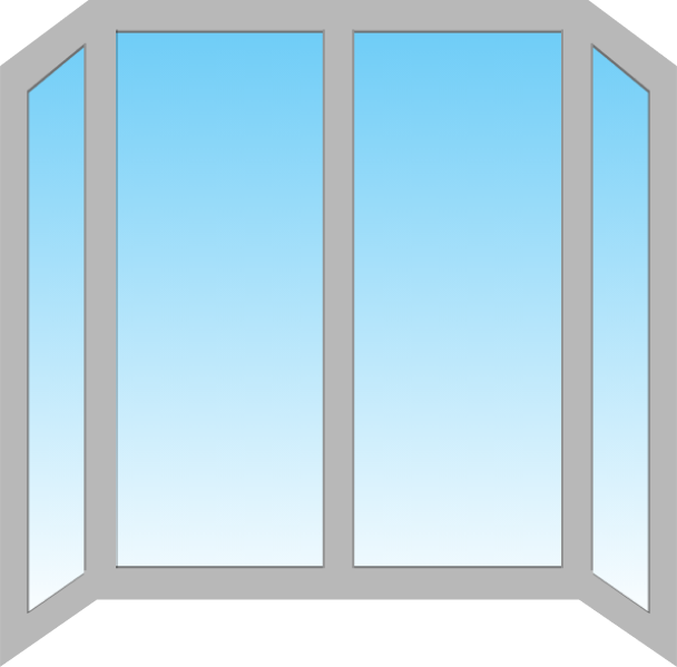 Эркерное прямоугольное алюминиевое окно Schuco AWS 70 HI