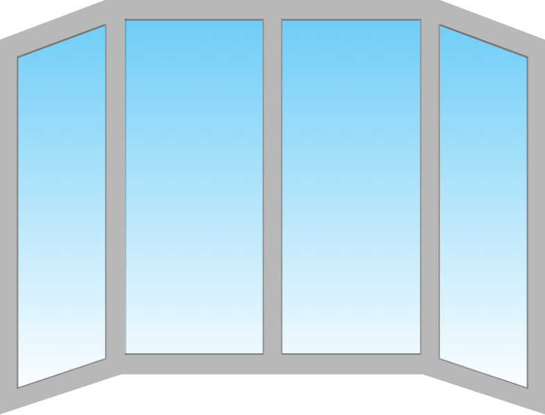 Эркерное трапециевидное алюминиевое окно Alutech W72