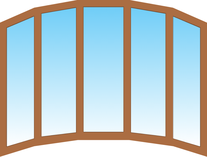 Эркерное полукруглое деревянное окно  стандарт лиственница