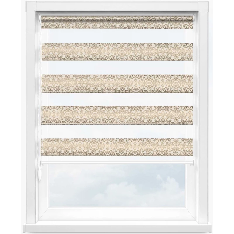 Зебра арабеска 2406 бежевый, 270 см - 1