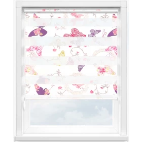 Зебра бабочки 4096 розовый, 260 см