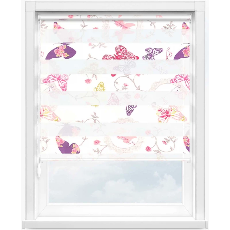 Зебра бабочки 4096 розовый, 260 см - 1