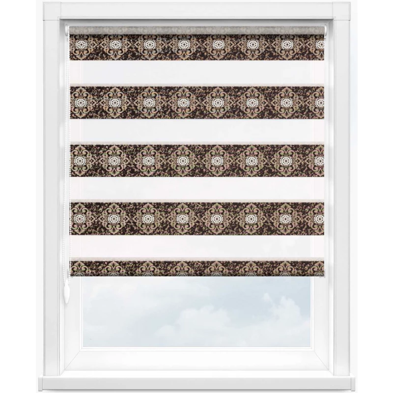 Зебра дамаск 2870 коричневый, 270 см - 1