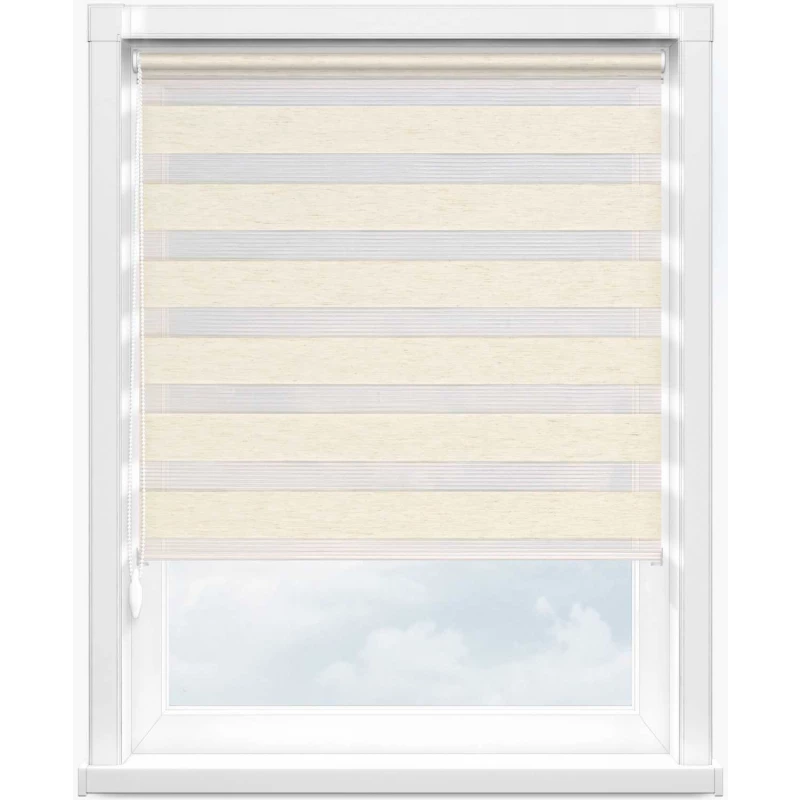 Зебра лен 2261 светло-бежевый, 240 см - 1