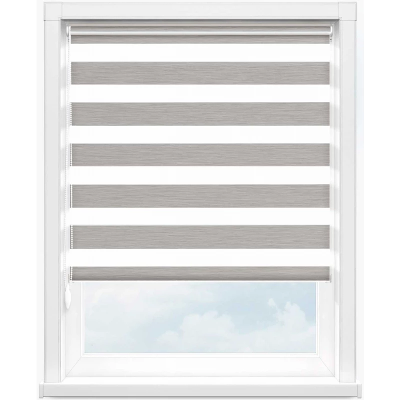 Зебра лотос 1608 св. серый, 280 см - 1