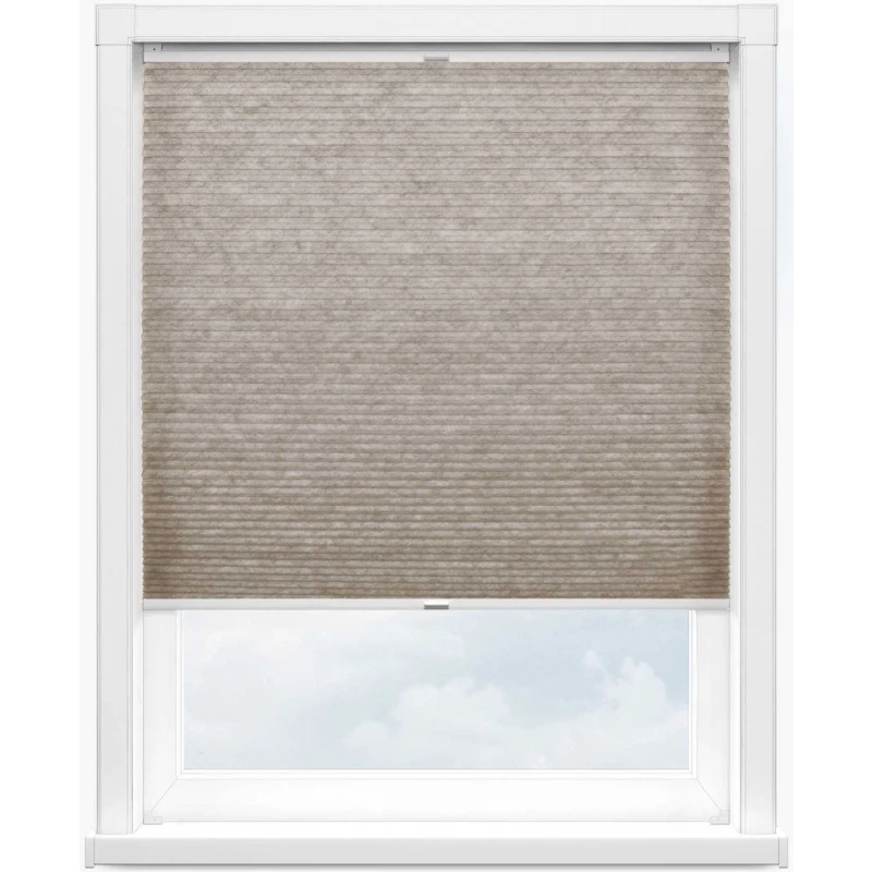 Гофре сатин 2406 бежевый, 365 см - 1