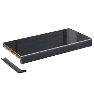 Подоконник Crystallit графит глубокий глянец