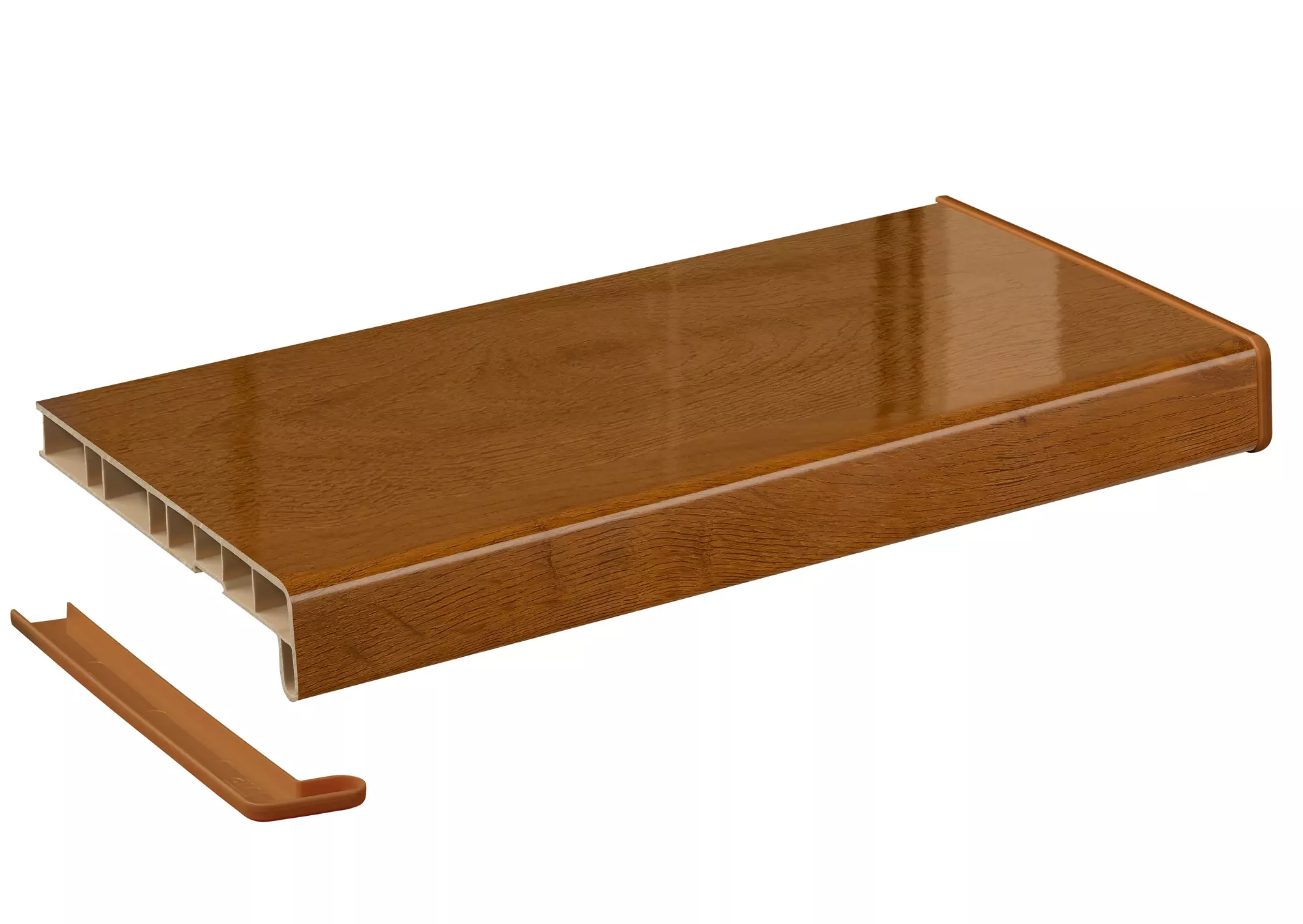 Подоконник Crystallit золотой дуб глянцевый