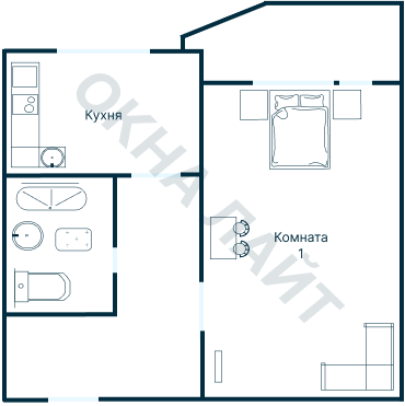 Остекление планировки 4916 дома П-44Т
