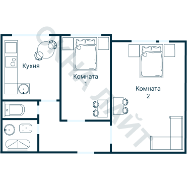 Остекление планировки 4919 дома П-44Т