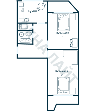 Остекление планировки 4934 дома П-44Т