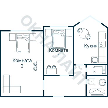 Остекление планировки 4948 дома П-44Т