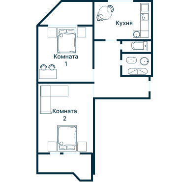 Остекление планировки 4949 дома П-44Т