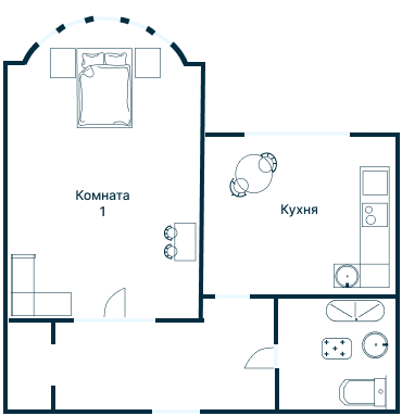 Остекление планировки 3495 дома П-44Т (кр)
