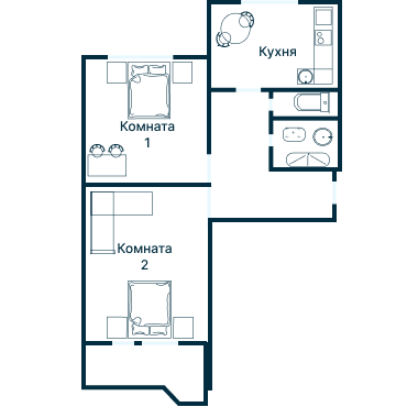 Остекление планировки 3562 дома П-44 (уго)