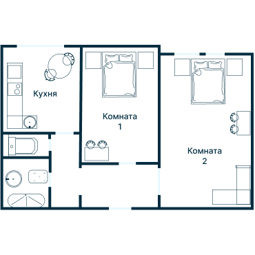 Остекление планировки 3563 дома П-44 (уго)