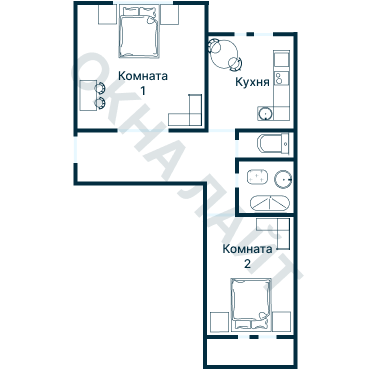 Остекление планировки 3598 дома П-46