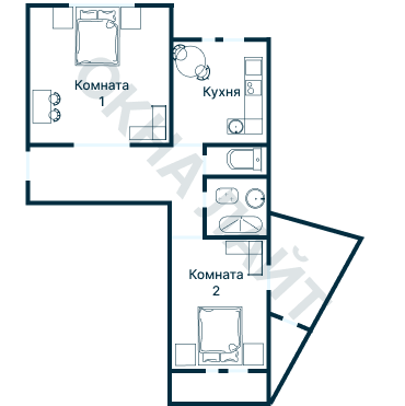 Остекление планировки 3609 дома П-46