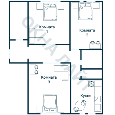 Остекление планировки 3615 дома П-46