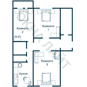 Остекление планировки 3624 дома П-46