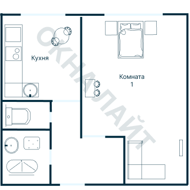 Остекление планировки 3628 дома П-46М