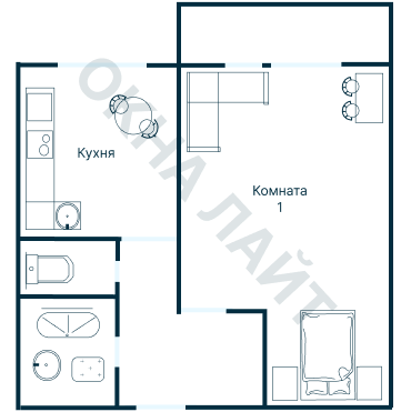 Остекление планировки 3631 дома П-46М