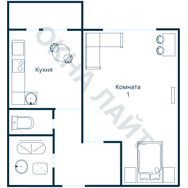 Остекление планировки 3636 дома П-46М
