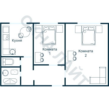 Остекление планировки 3640 дома П-46М
