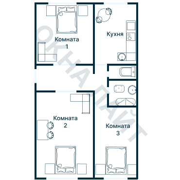 Остекление планировки 3661 дома П-46М