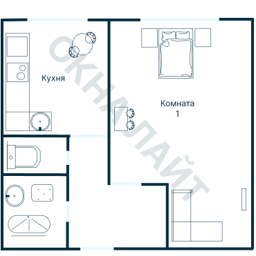 Остекление планировки 3689 дома П-55