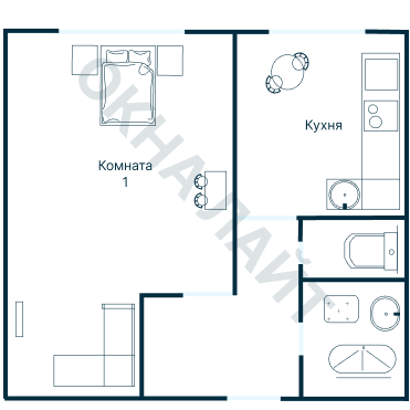 Остекление планировки 3692 дома П-55