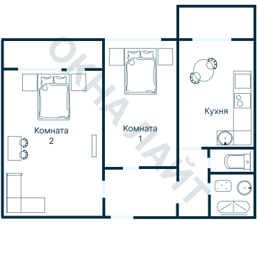 Остекление планировки 3710 дома П-55