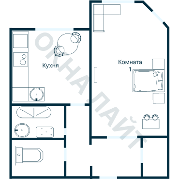 Остекление планировки 3828 дома П-55М
