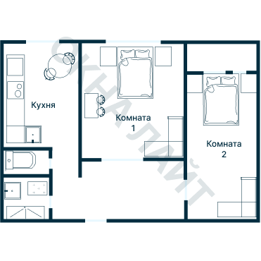 Остекление планировки 3837 дома П-55М