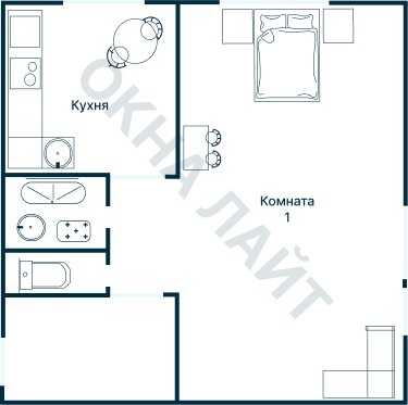 Остекление планировки 3860 дома П-55М