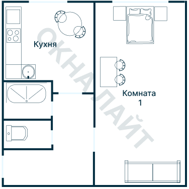 Остекление планировки 3869 дома П-55М