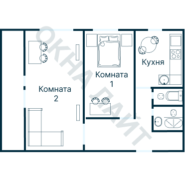 Остекление планировки 3951 дома П-55М