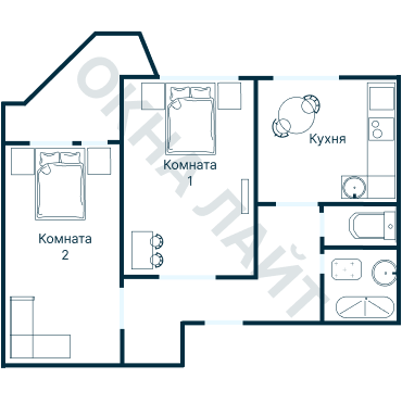 Остекление планировки 3975 дома ПД-4