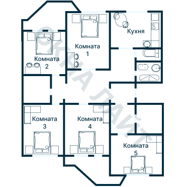 Остекление планировки 4008 дома ПД-4