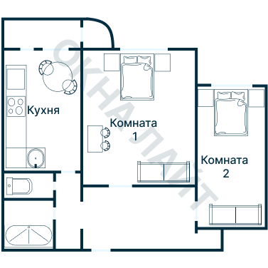 Остекление планировки 4047 дома С-222