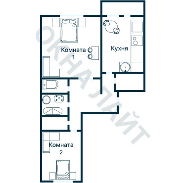 Остекление планировки 4057 дома С-222
