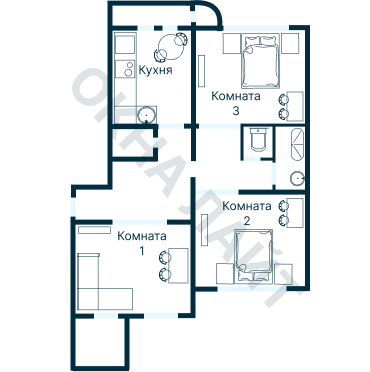Остекление планировки 4078 дома С-222