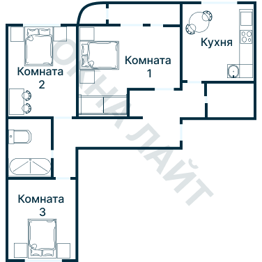 Остекление планировки 4096 дома С-222