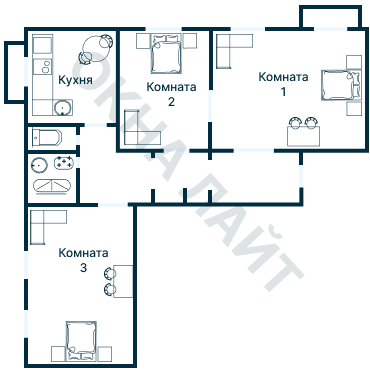 Остекление планировки 1589 Сталинки