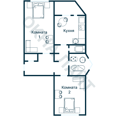 Остекление планировки 4115 дома ТМ-25