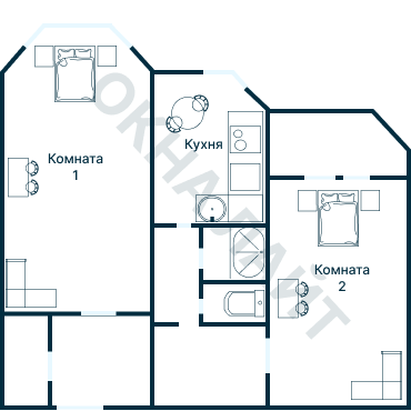 Остекление планировки 4117 дома ТМ-25