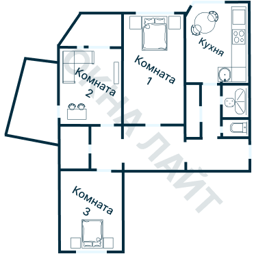 Остекление планировки 4128 дома ТМ-25