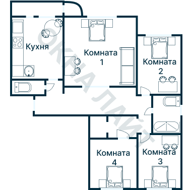 Остекление планировки 4130 дома ТМ-25