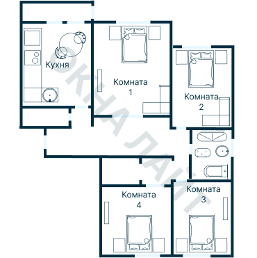 Остекление планировки 4131 дома ТМ-25