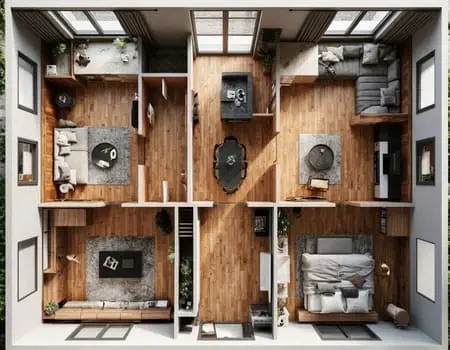 Rectangle 565 Остекление 4 комнатной квартиры, планировки